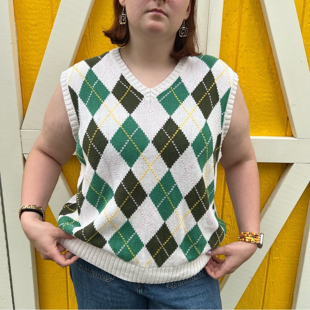 Lands end argyle golf sweater vest size XL